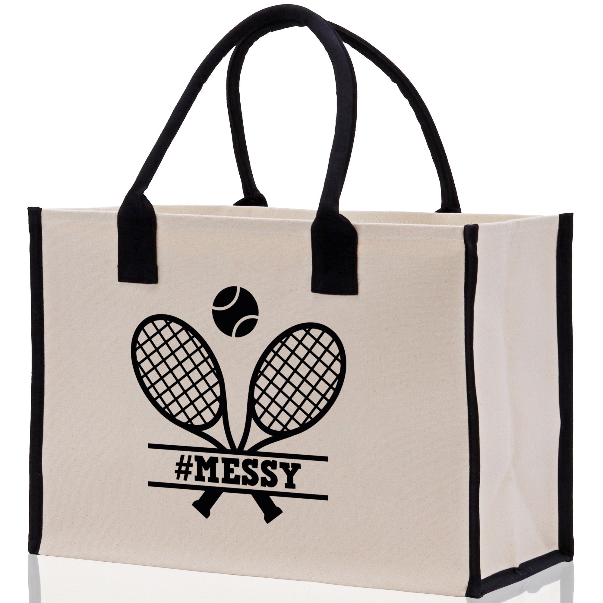 Tennis Personalization Cotton Canvas Tote Bag Gift for Tennis Lover Bag Tennis Coach Gift Bag - Aaria Tees Aaria Tees