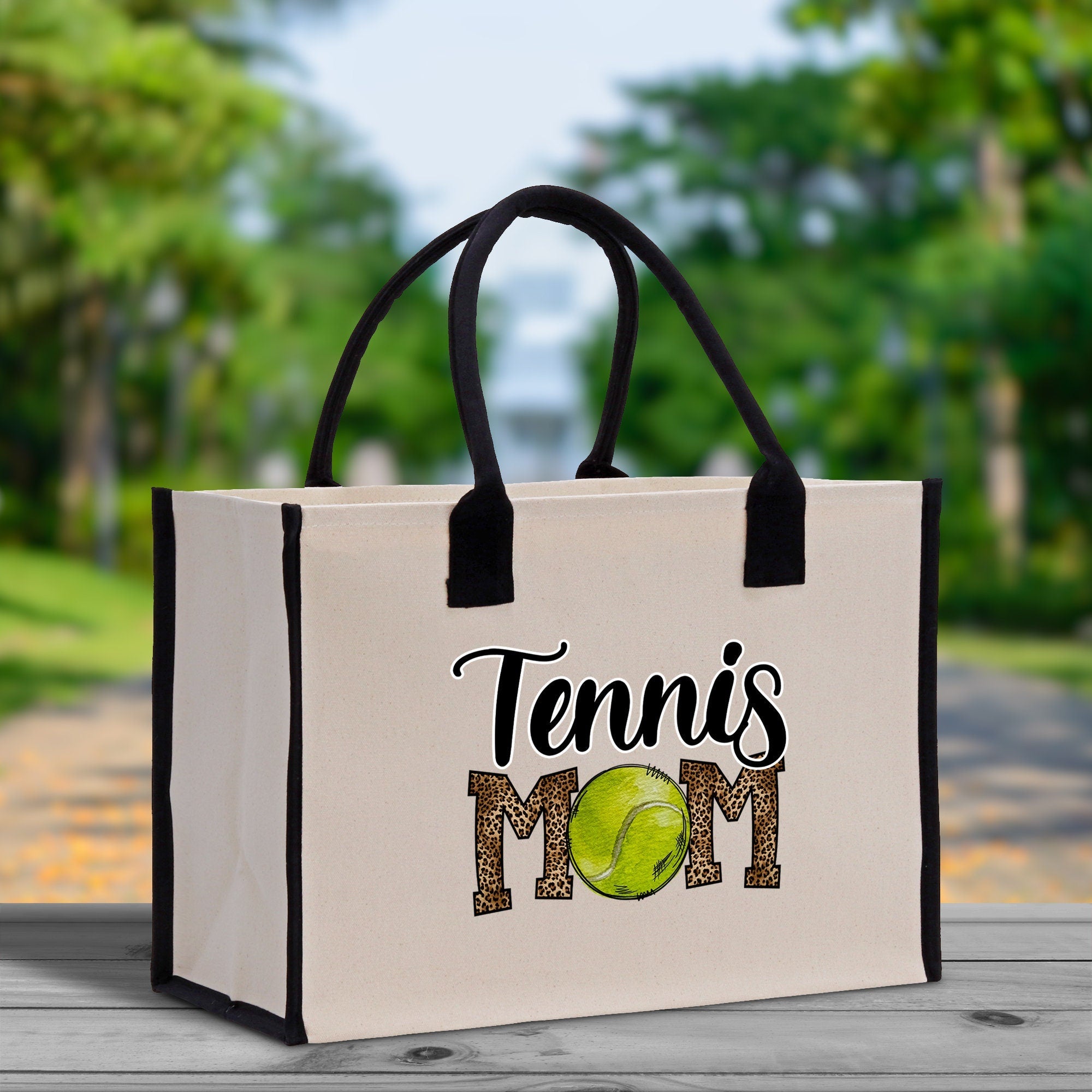 Tennis Mom Cotton Canvas Tote Bag Gift for Tennis Lover Bag Tennis Coach Gift Bag - Aaria Tees Aaria Tees