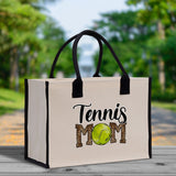 Tennis Mom Cotton Canvas Tote Bag Gift for Tennis Lover Bag Tennis Coach Gift Bag - Aaria Tees Aaria Tees