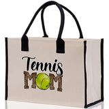 Tennis Mom Cotton Canvas Tote Bag Gift for Tennis Lover Bag Tennis Coach Gift Bag - Aaria Tees Aaria Tees