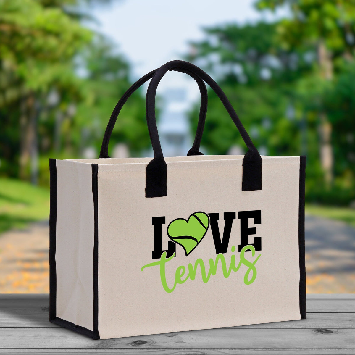 Love Tennis Cotton Canvas Tote Bag Gift for Tennis Lover Bag Tennis Coach Gift Bag - Aaria Tees