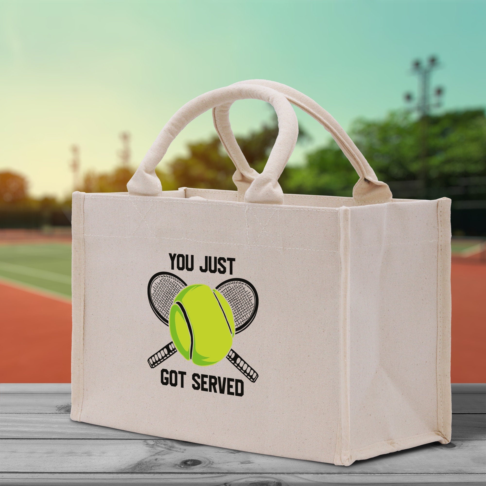 You Just Got Served Tennis Cotton Canvas Tote Bag Gift for Tennis Lover Bag Tennis Coach Gift Bag - Aaria Tees Aaria Tees