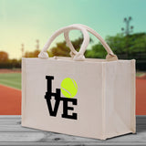 Love Tennis Cotton Canvas Tote Bag Gift for Tennis Lover Bag Tennis Coach Gift Bag - Aaria Tees Aaria Tees