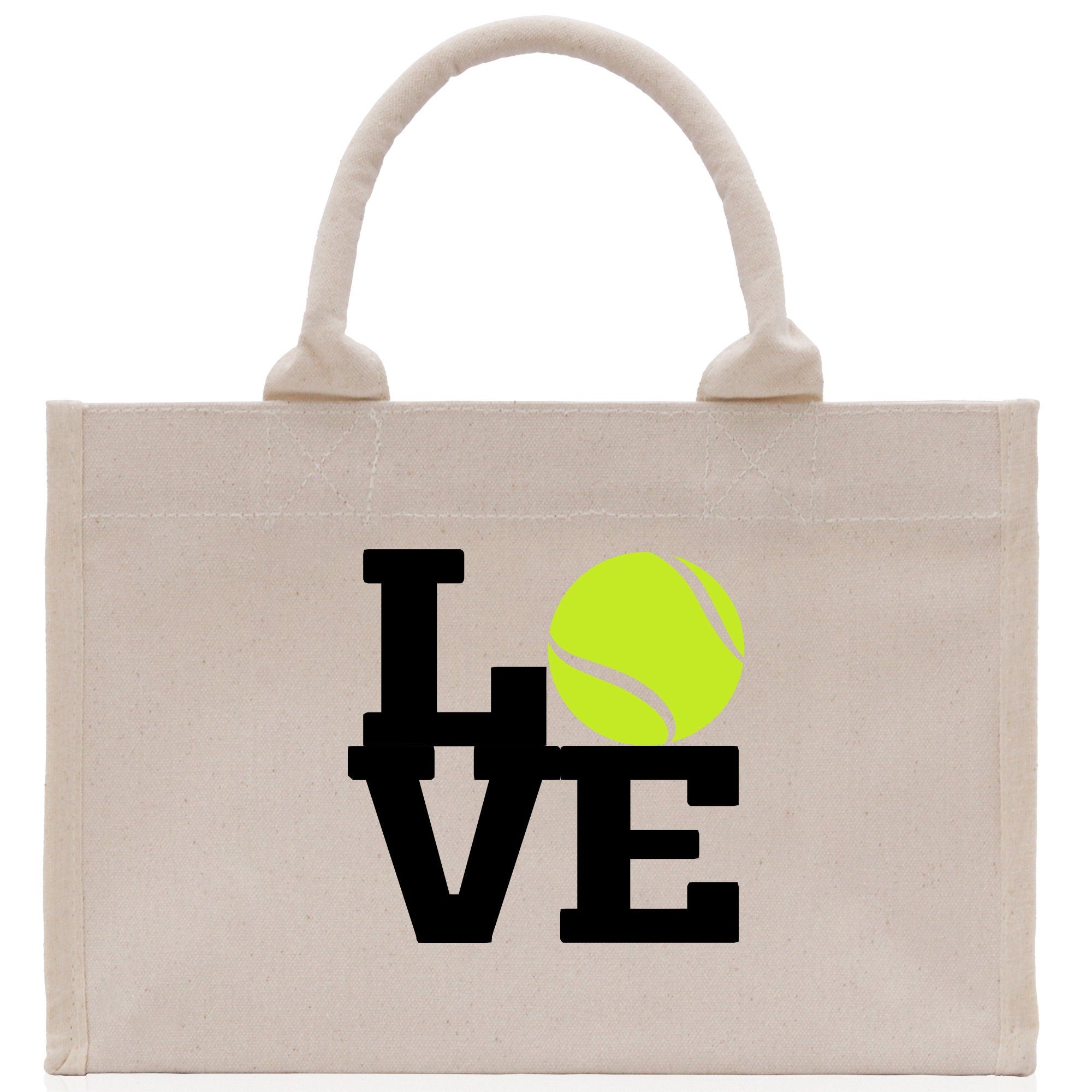 Love Tennis Cotton Canvas Tote Bag Gift for Tennis Lover Bag Tennis Coach Gift Bag - Aaria Tees Aaria Tees