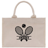 Tennis Personalization Cotton Canvas Tote Bag Gift for Tennis Lover Bag Tennis Coach Gift Bag - Aaria Tees Aaria Tees