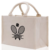 Tennis Personalization Cotton Canvas Tote Bag Gift for Tennis Lover Bag Tennis Coach Gift Bag - Aaria Tees Aaria Tees