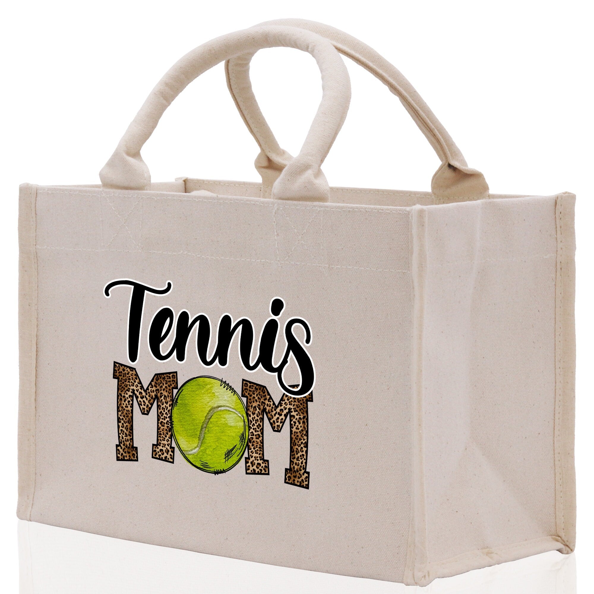 Tennis Mom Cotton Canvas Tote Bag Gift for Tennis Lover Bag Tennis Coach Gift Bag - Aaria Tees Aaria Tees
