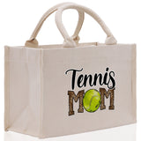 Tennis Mom Cotton Canvas Tote Bag Gift for Tennis Lover Bag Tennis Coach Gift Bag - Aaria Tees Aaria Tees