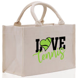 Love Tennis Cotton Canvas Tote Bag Gift for Tennis Lover Bag Tennis Coach Gift Bag - Aaria Tees Aaria Tees