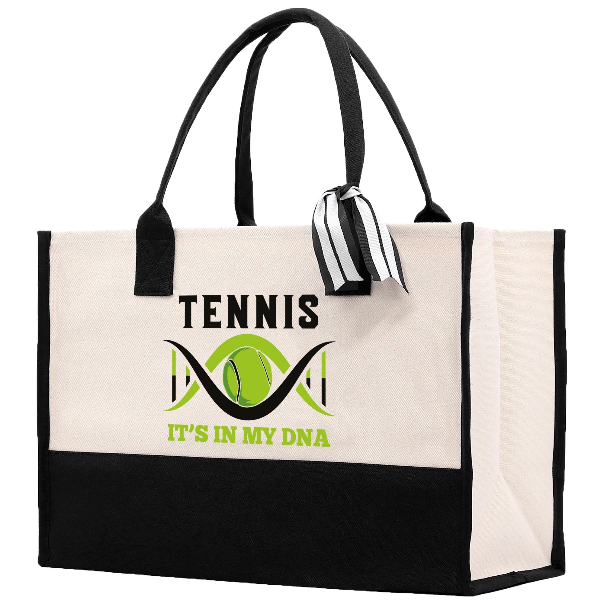 Tennis It's In My DNA Cotton Canvas Tote Bag Gift for Tennis Lover Bag Tennis Coach Gift Bag - Aaria Tees Aaria Tees