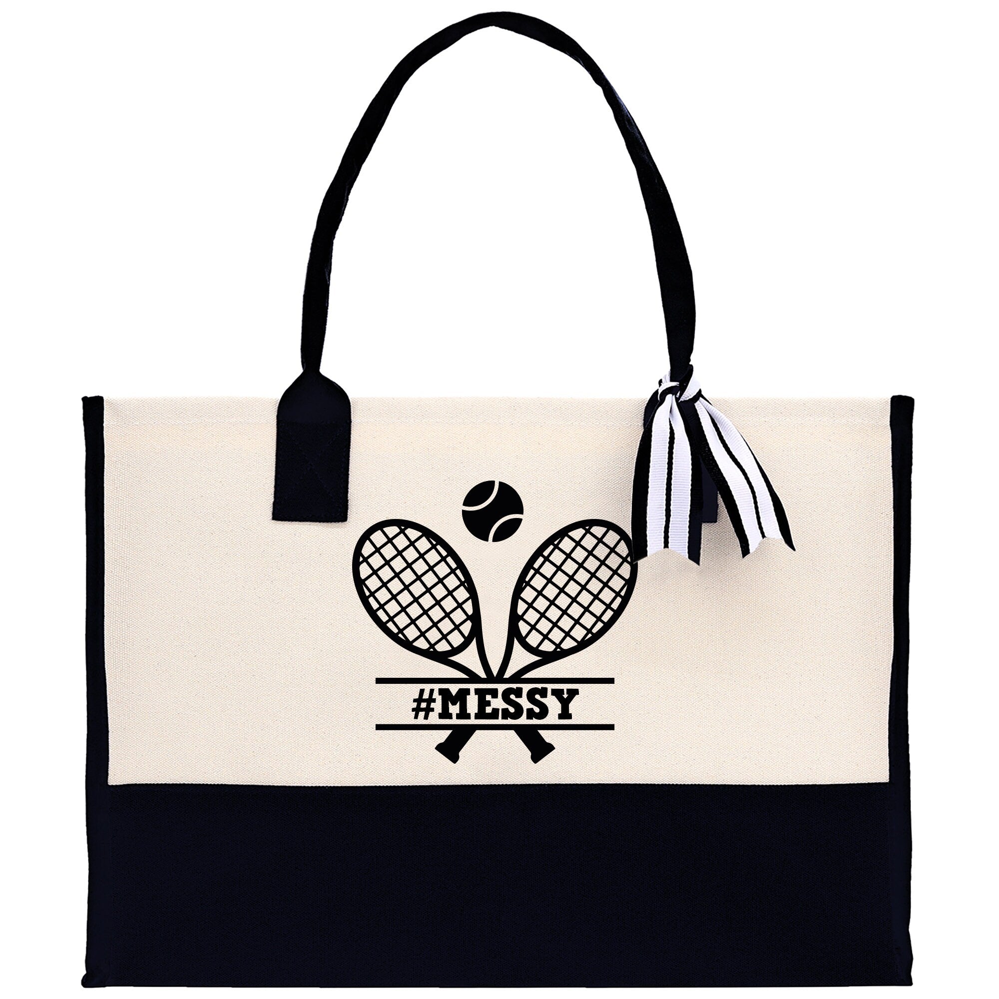 Tennis Personalization Cotton Canvas Tote Bag Gift for Tennis Lover Bag Tennis Coach Gift Bag - Aaria Tees Aaria Tees