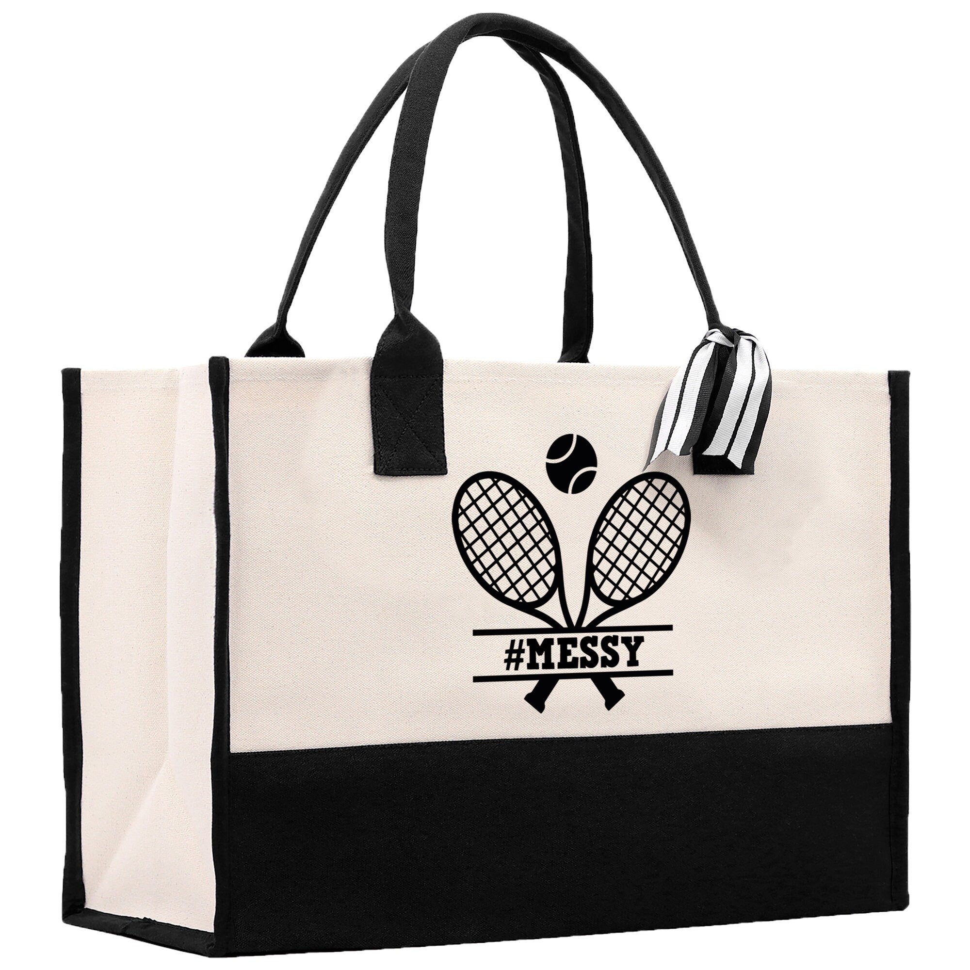 Tennis Personalization Cotton Canvas Tote Bag Gift for Tennis Lover Bag Tennis Coach Gift Bag - Aaria Tees Aaria Tees