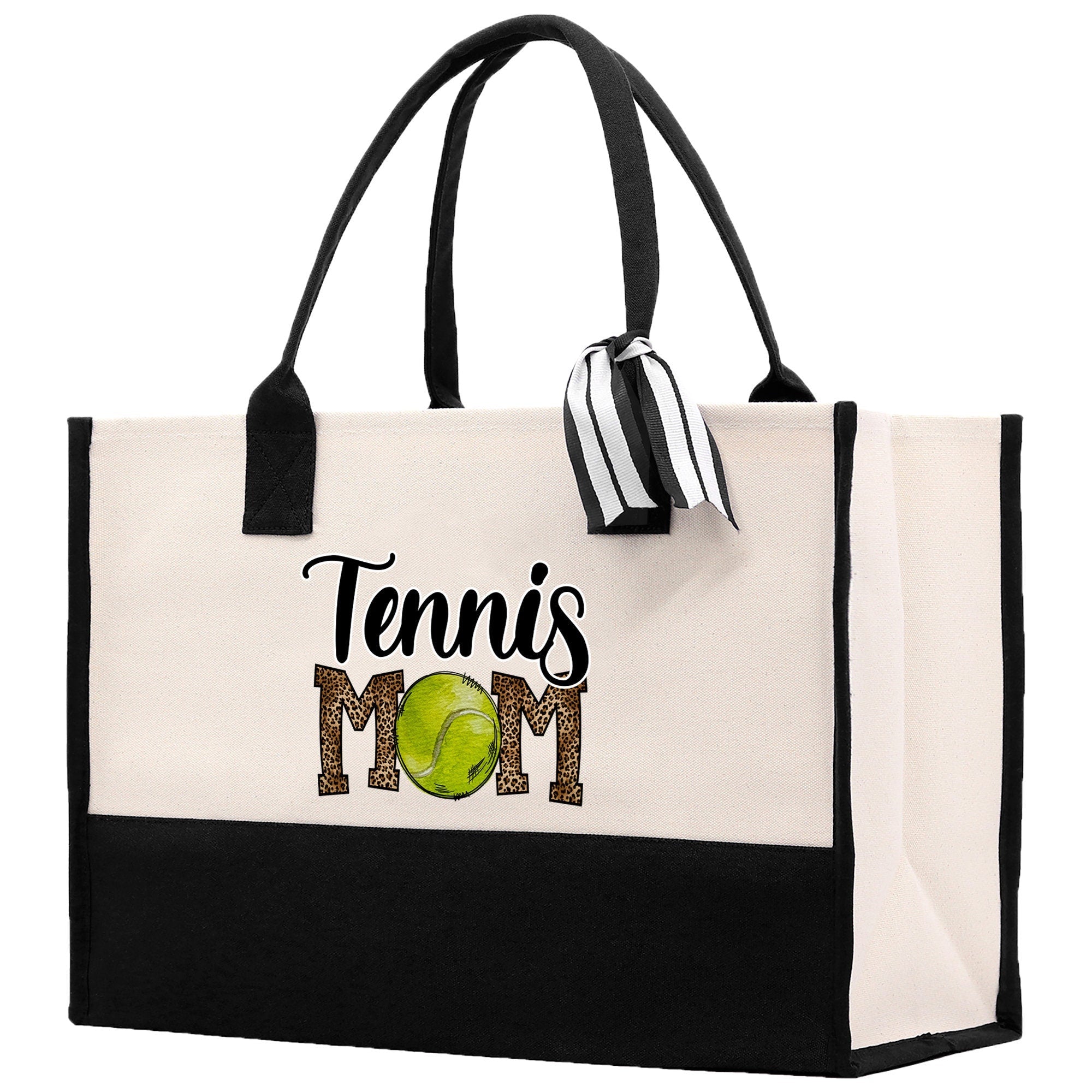 Tennis Mom Cotton Canvas Tote Bag Gift for Tennis Lover Bag Tennis Coach Gift Bag - Aaria Tees Aaria Tees