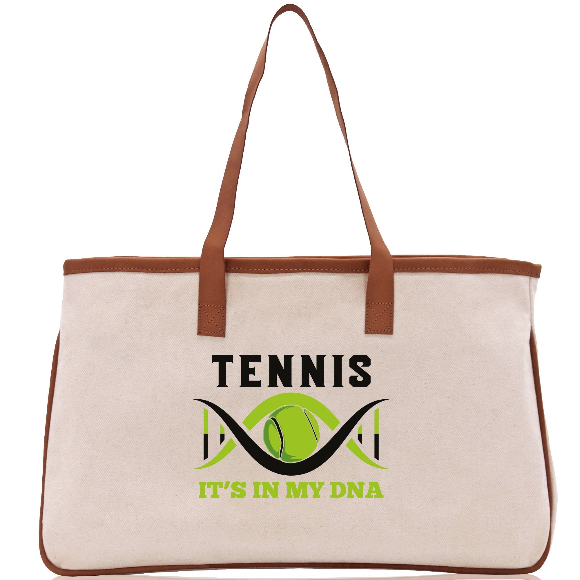 Tennis It's In My DNA Cotton Canvas Tote Bag Gift for Tennis Lover Bag Tennis Coach Gift Bag - Aaria Tees Aaria Tees