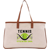 Tennis It's In My DNA Cotton Canvas Tote Bag Gift for Tennis Lover Bag Tennis Coach Gift Bag - Aaria Tees Aaria Tees