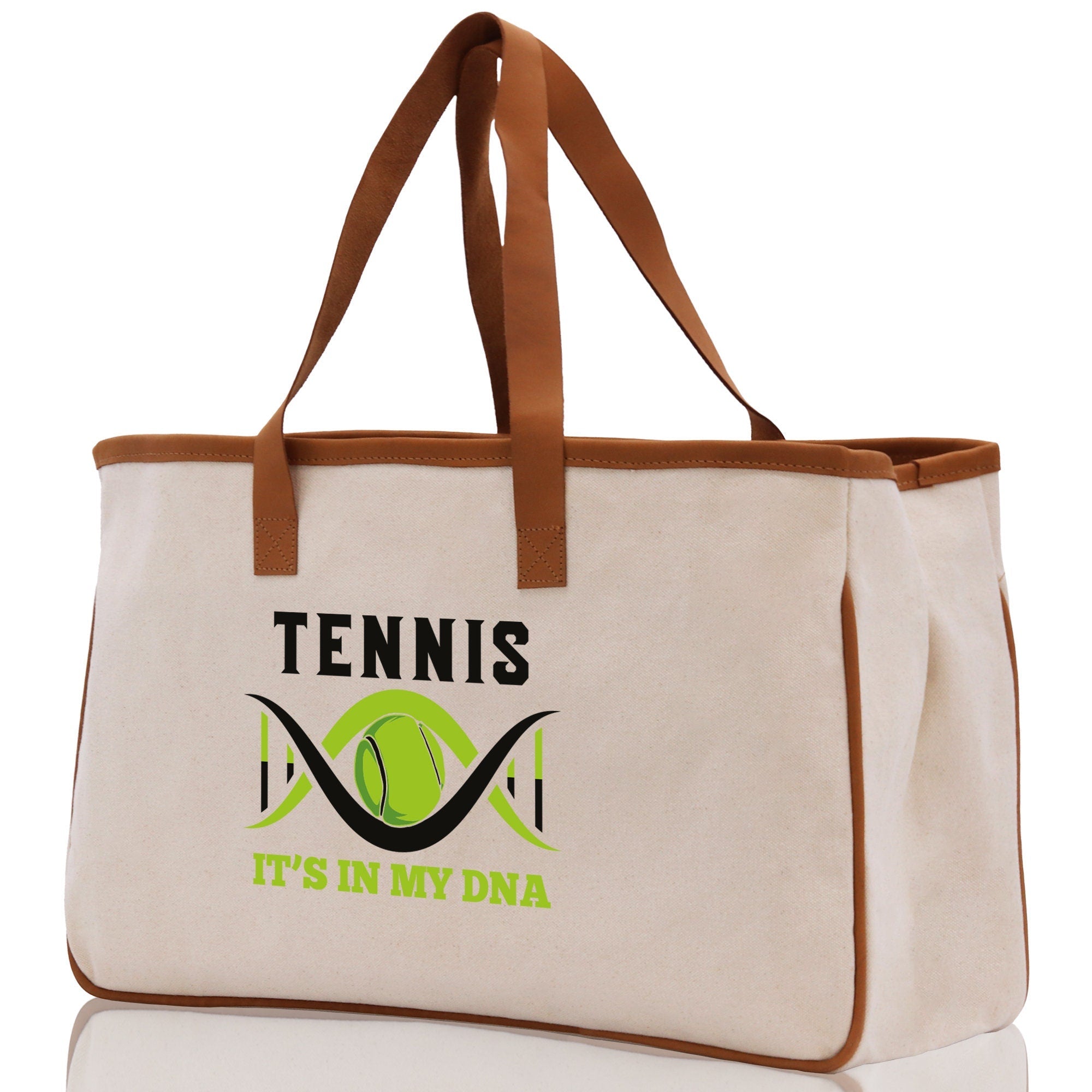 Tennis It's In My DNA Cotton Canvas Tote Bag Gift for Tennis Lover Bag Tennis Coach Gift Bag - Aaria Tees Aaria Tees