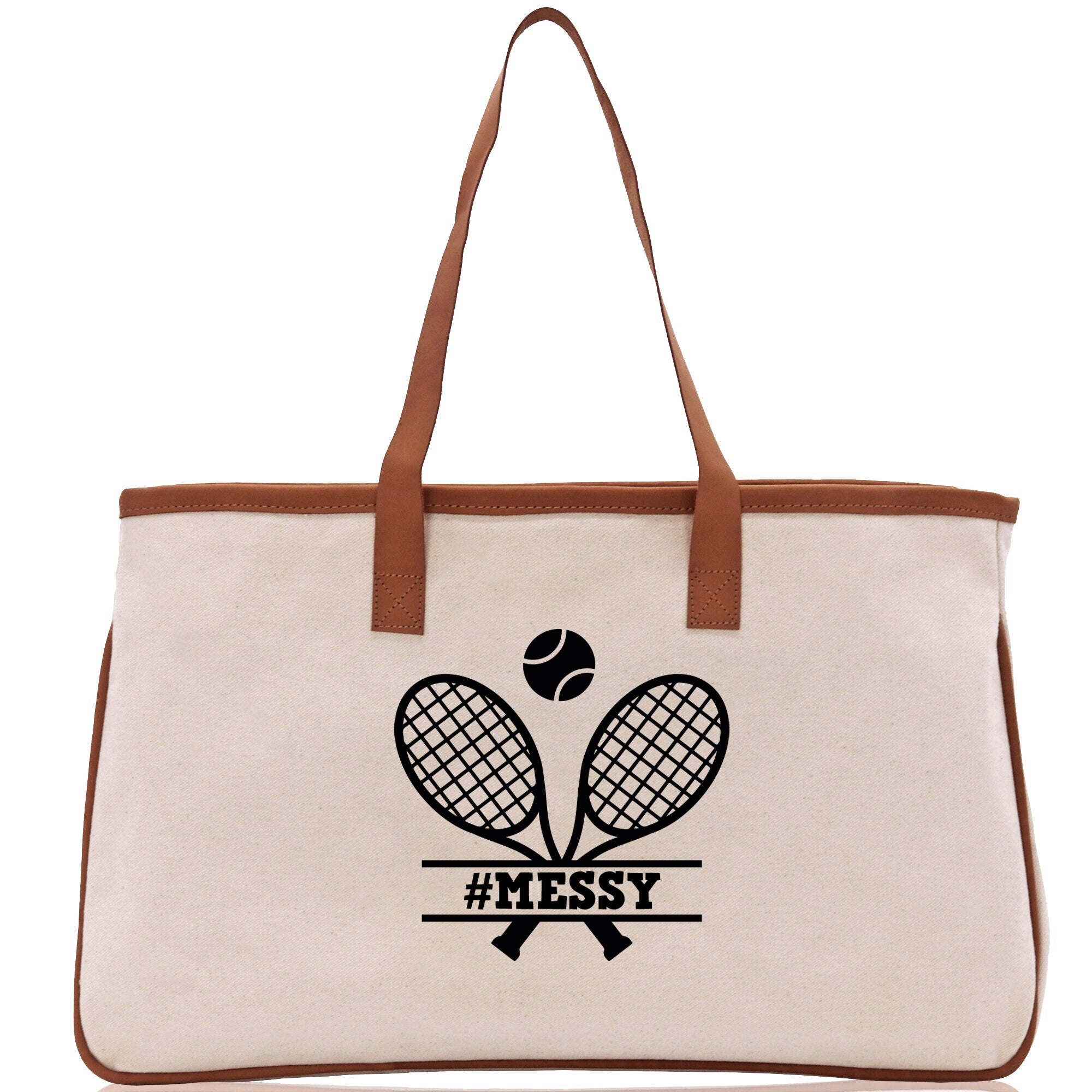 Tennis Personalization Cotton Canvas Tote Bag Gift for Tennis Lover Bag Tennis Coach Gift Bag - Aaria Tees Aaria Tees