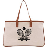 Tennis Personalization Cotton Canvas Tote Bag Gift for Tennis Lover Bag Tennis Coach Gift Bag - Aaria Tees Aaria Tees