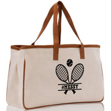 Tennis Personalization Cotton Canvas Tote Bag Gift for Tennis Lover Bag Tennis Coach Gift Bag - Aaria Tees Aaria Tees
