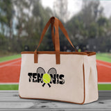 Tennis Silhouette Cotton Canvas Tote Bag Gift for Tennis Lover Bag Tennis Coach Gift Bag - Aaria Tees Aaria Tees