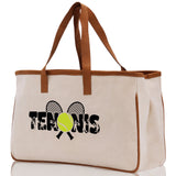 Tennis Silhouette Cotton Canvas Tote Bag Gift for Tennis Lover Bag Tennis Coach Gift Bag - Aaria Tees Aaria Tees