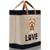 Yorkshire Terrier Love Dog Jute Canvas Tote Funny Farmer Market Bag Quote Jute Bag Shopping Bag Burlap Bag Dog Owner Gift - Aaria Tees Aaria Tees