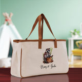 Tiger Mom And Baby Name Custom Cotton Canvas Tote Bag Custom Pet Lover Gift Pet Portrait Bag Personalized Pet Owner Gift Tote Bag - Aaria Tees Aaria Tees