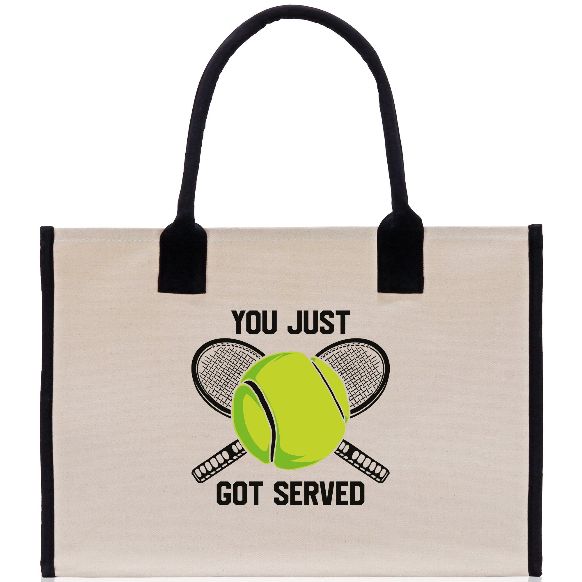 You Just Got Served Tennis Cotton Canvas Tote Bag Gift for Tennis Lover Bag Tennis Coach Gift Bag - Aaria Tees Aaria Tees