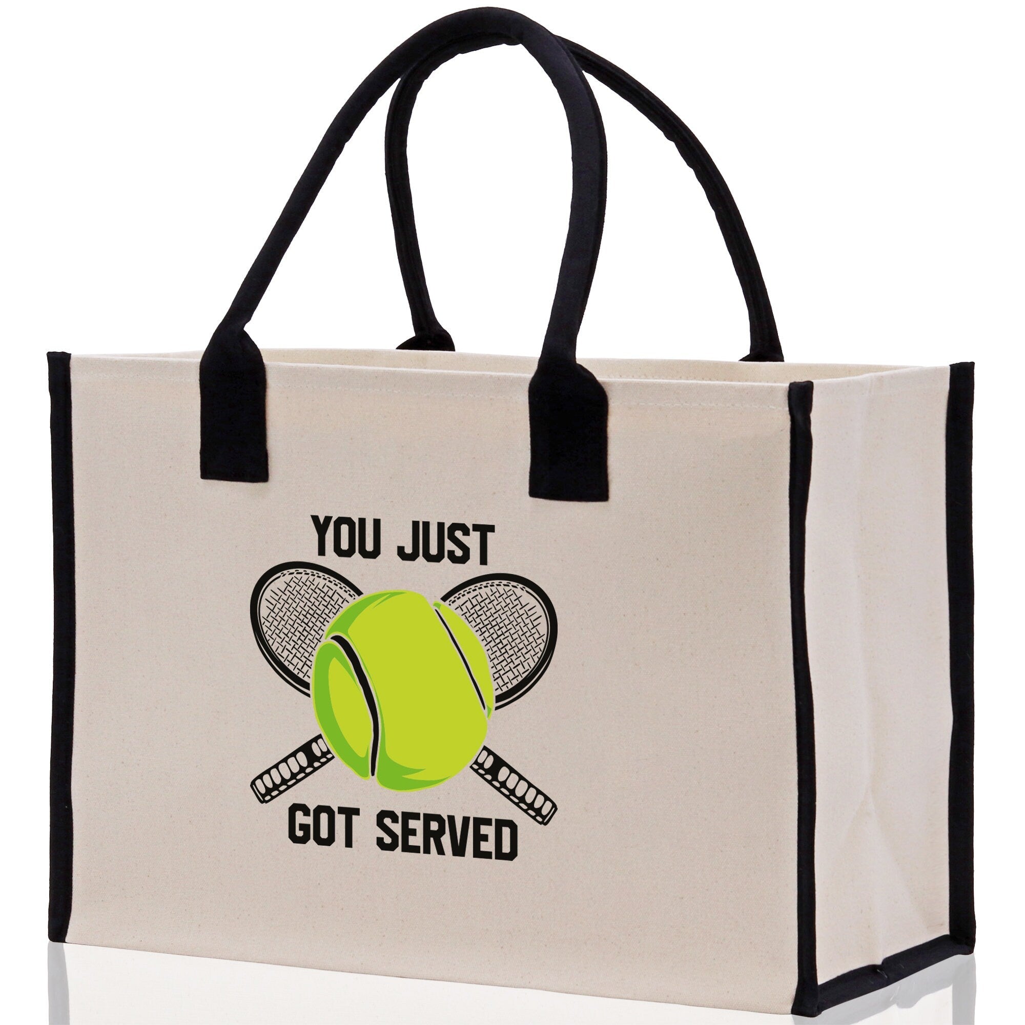 You Just Got Served Tennis Cotton Canvas Tote Bag Gift for Tennis Lover Bag Tennis Coach Gift Bag - Aaria Tees Aaria Tees
