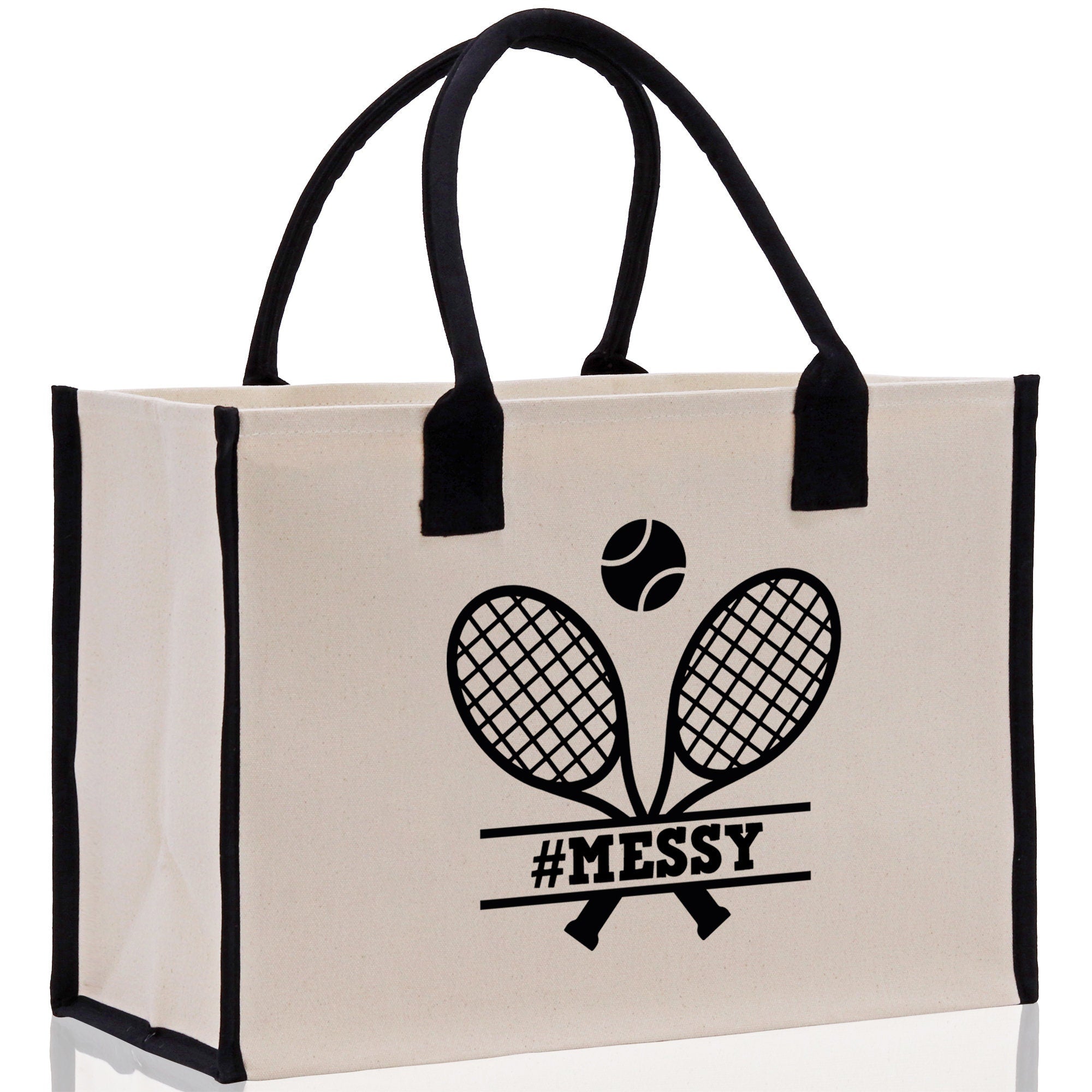 Tennis Personalization Cotton Canvas Tote Bag Gift for Tennis Lover Bag Tennis Coach Gift Bag - Aaria Tees Aaria Tees
