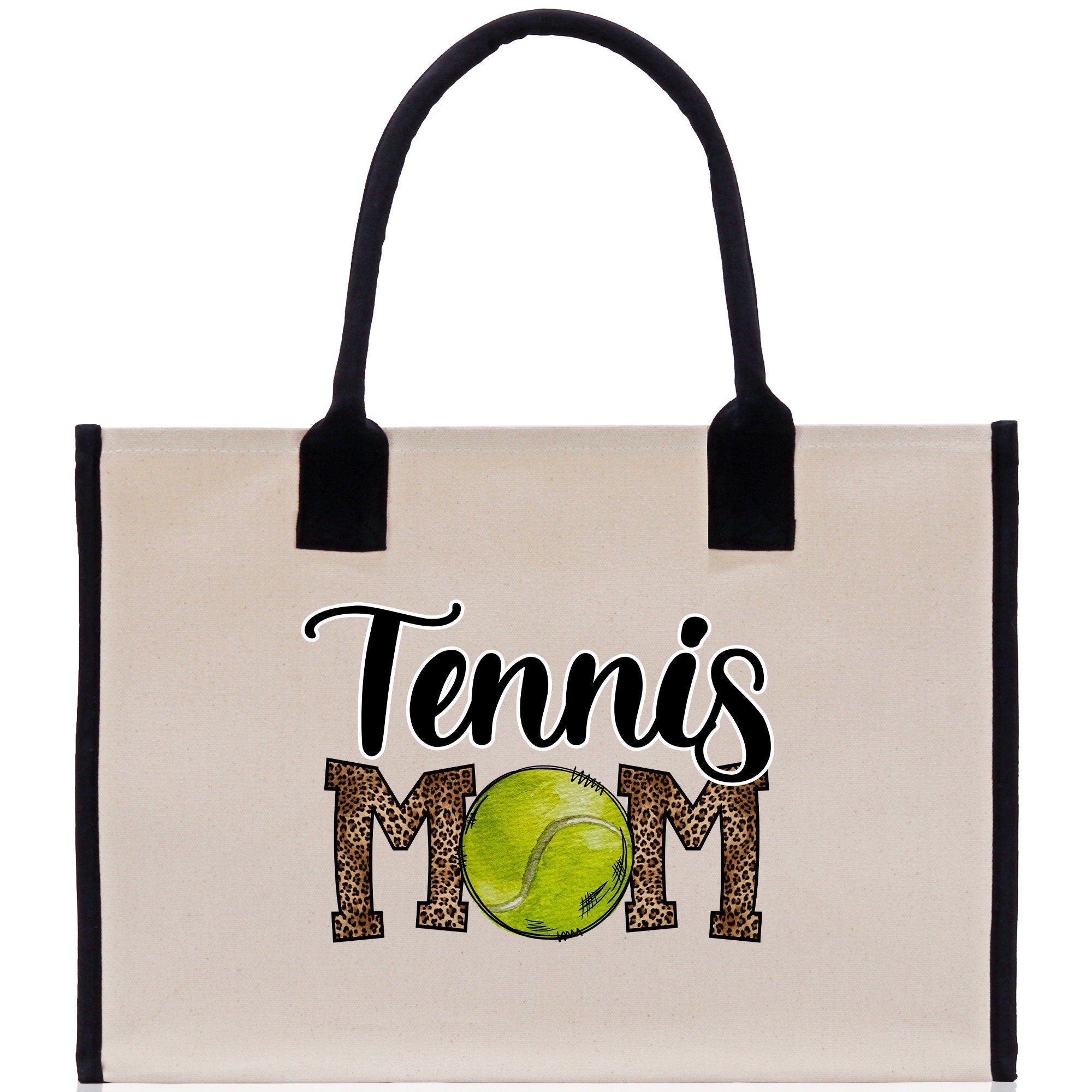 Tennis Mom Cotton Canvas Tote Bag Gift for Tennis Lover Bag Tennis Coach Gift Bag - Aaria Tees Aaria Tees