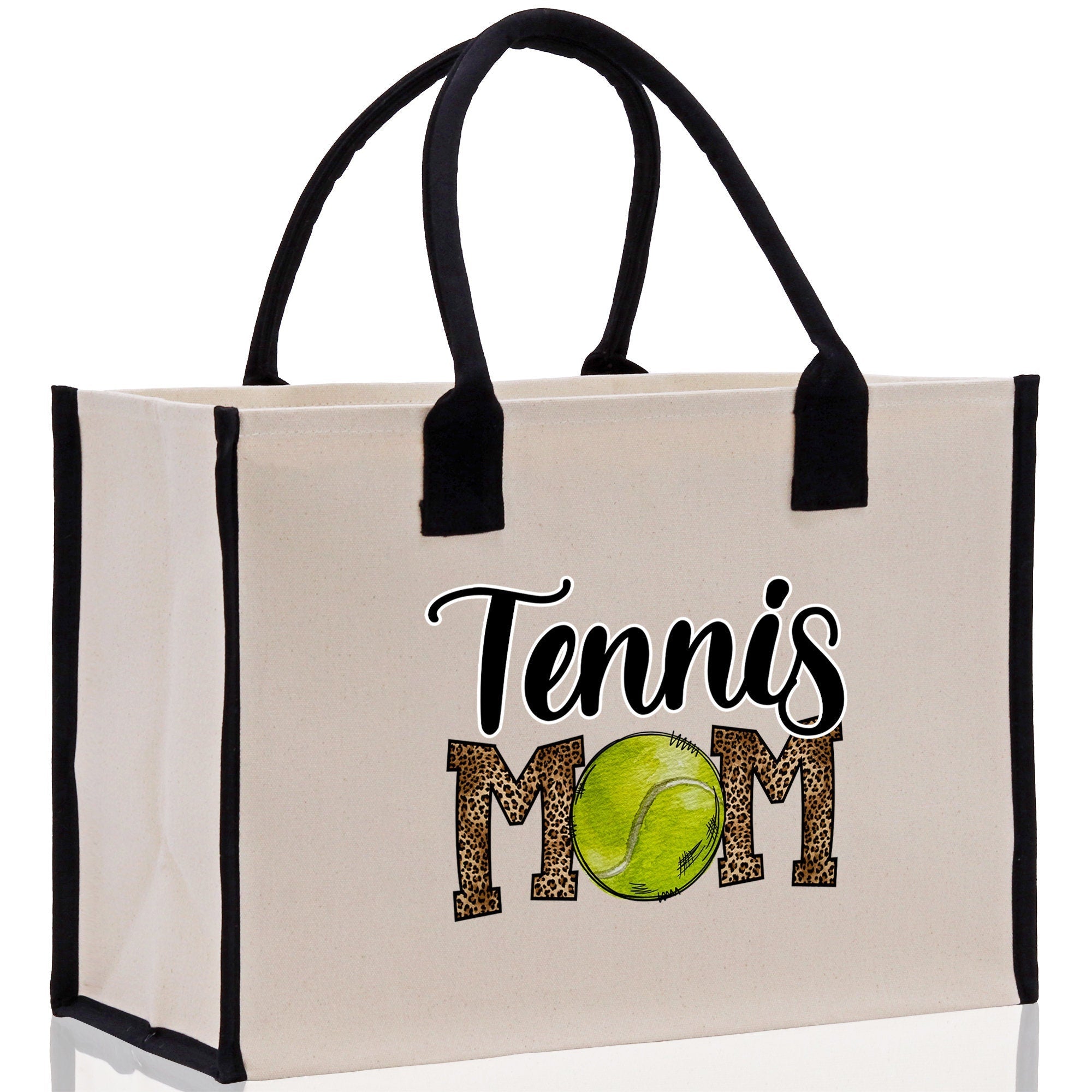 Tennis Mom Cotton Canvas Tote Bag Gift for Tennis Lover Bag Tennis Coach Gift Bag - Aaria Tees Aaria Tees
