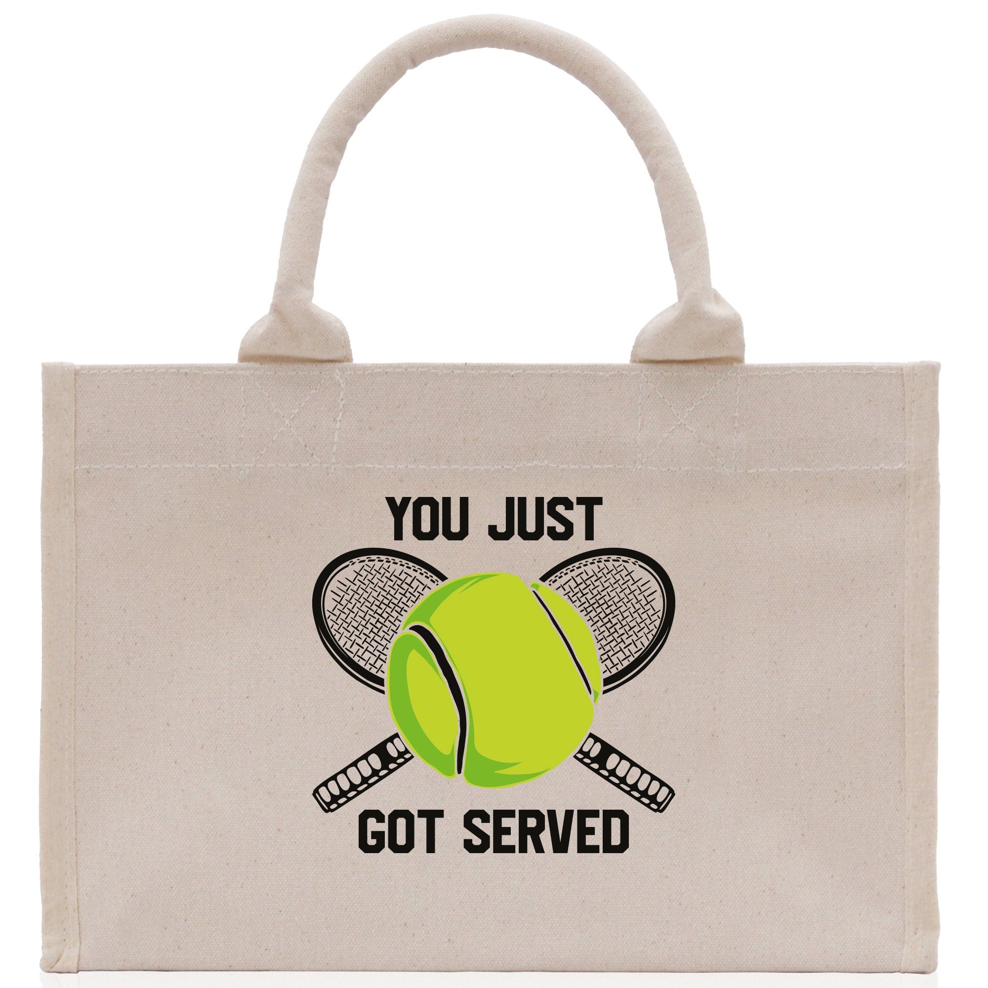 You Just Got Served Tennis Cotton Canvas Tote Bag Gift for Tennis Lover Bag Tennis Coach Gift Bag - Aaria Tees Aaria Tees