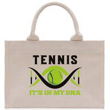 Tennis It's In My DNA Cotton Canvas Tote Bag Gift for Tennis Lover Bag Tennis Coach Gift Bag - Aaria Tees Aaria Tees