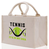Tennis It's In My DNA Cotton Canvas Tote Bag Gift for Tennis Lover Bag Tennis Coach Gift Bag - Aaria Tees Aaria Tees