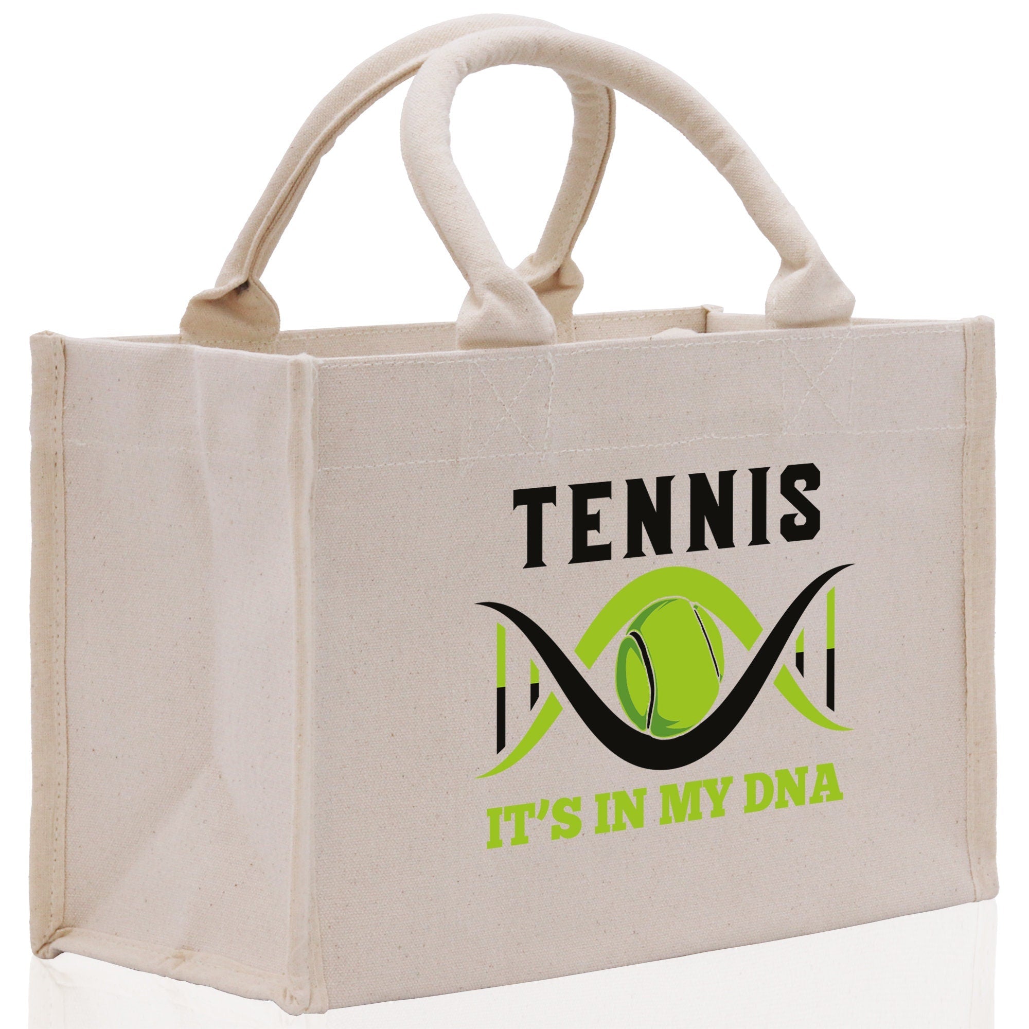 Tennis It's In My DNA Cotton Canvas Tote Bag Gift for Tennis Lover Bag Tennis Coach Gift Bag - Aaria Tees Aaria Tees