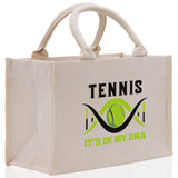 Tennis It's In My DNA Cotton Canvas Tote Bag Gift for Tennis Lover Bag Tennis Coach Gift Bag - Aaria Tees Aaria Tees