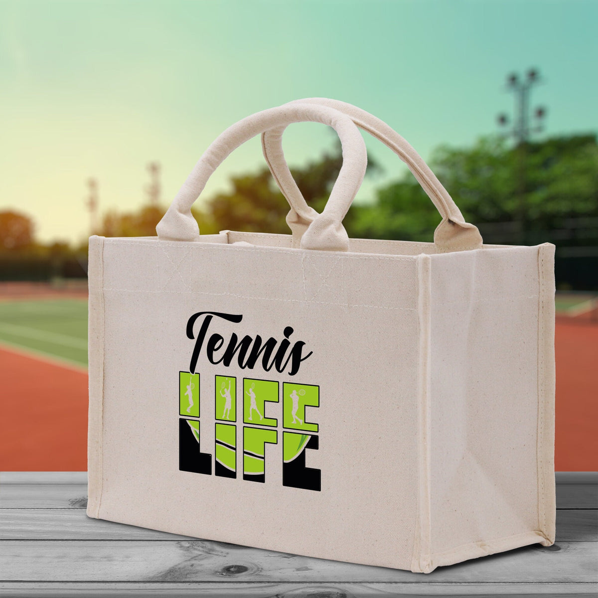 Tennis Life Cotton Canvas Tote Bag Gift for Tennis Lover Bag Tennis Coach Gift Bag - Aaria Tees