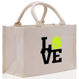 Love Tennis Cotton Canvas Tote Bag Gift for Tennis Lover Bag Tennis Coach Gift Bag - Aaria Tees Aaria Tees