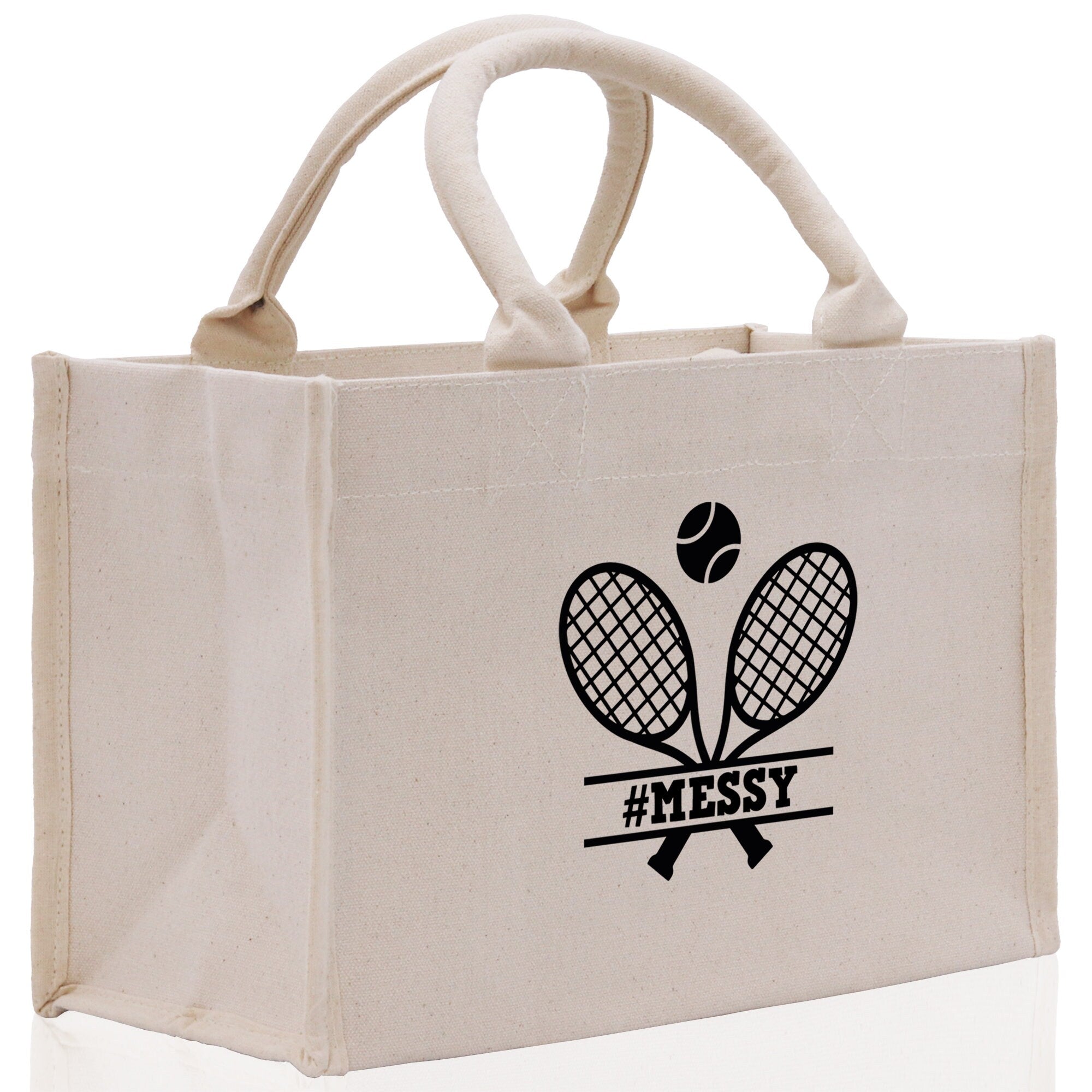 Tennis Personalization Cotton Canvas Tote Bag Gift for Tennis Lover Bag Tennis Coach Gift Bag - Aaria Tees Aaria Tees