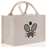 Tennis Personalization Cotton Canvas Tote Bag Gift for Tennis Lover Bag Tennis Coach Gift Bag - Aaria Tees Aaria Tees