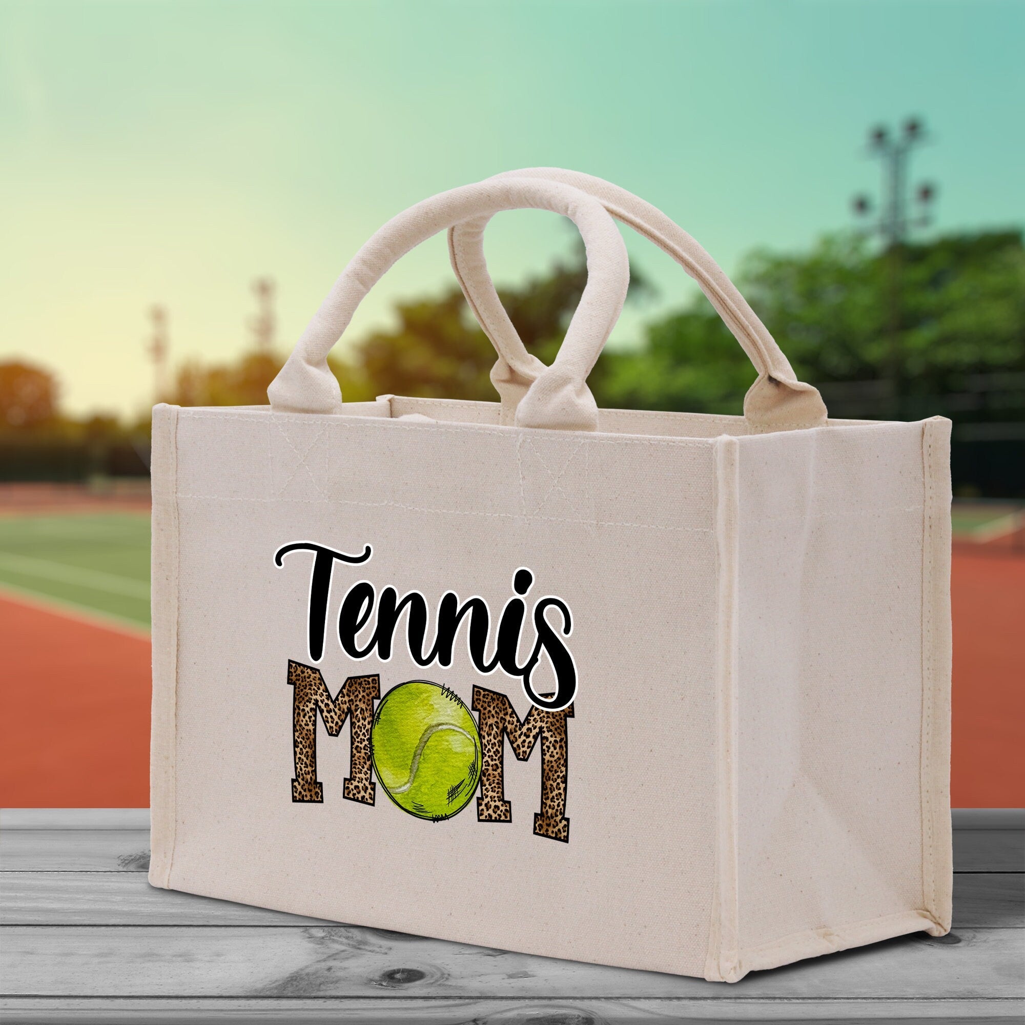 Tennis Mom Cotton Canvas Tote Bag Gift for Tennis Lover Bag Tennis Coach Gift Bag - Aaria Tees Aaria Tees
