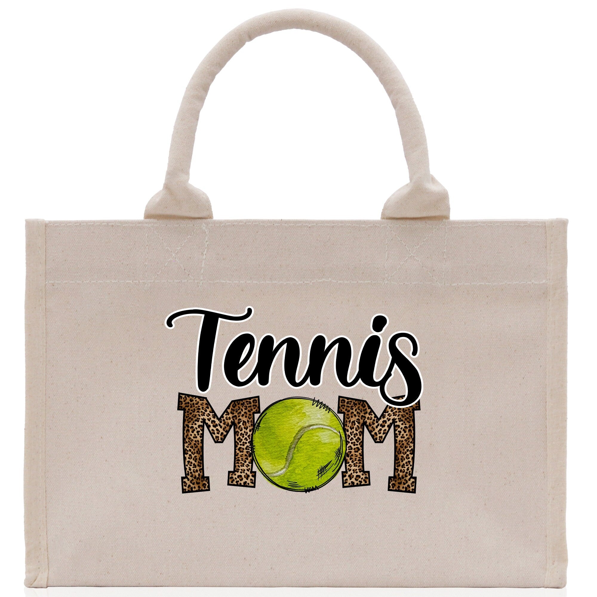 Tennis Mom Cotton Canvas Tote Bag Gift for Tennis Lover Bag Tennis Coach Gift Bag - Aaria Tees Aaria Tees