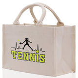 Tennis Silhouette Pulse Cotton Canvas Tote Bag Gift for Tennis Lover Bag Tennis Coach Gift Bag - Aaria Tees Aaria Tees