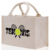 Tennis Silhouette Cotton Canvas Tote Bag Gift for Tennis Lover Bag Tennis Coach Gift Bag - Aaria Tees Aaria Tees