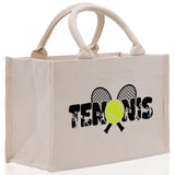 Tennis Silhouette Cotton Canvas Tote Bag Gift for Tennis Lover Bag Tennis Coach Gift Bag - Aaria Tees Aaria Tees