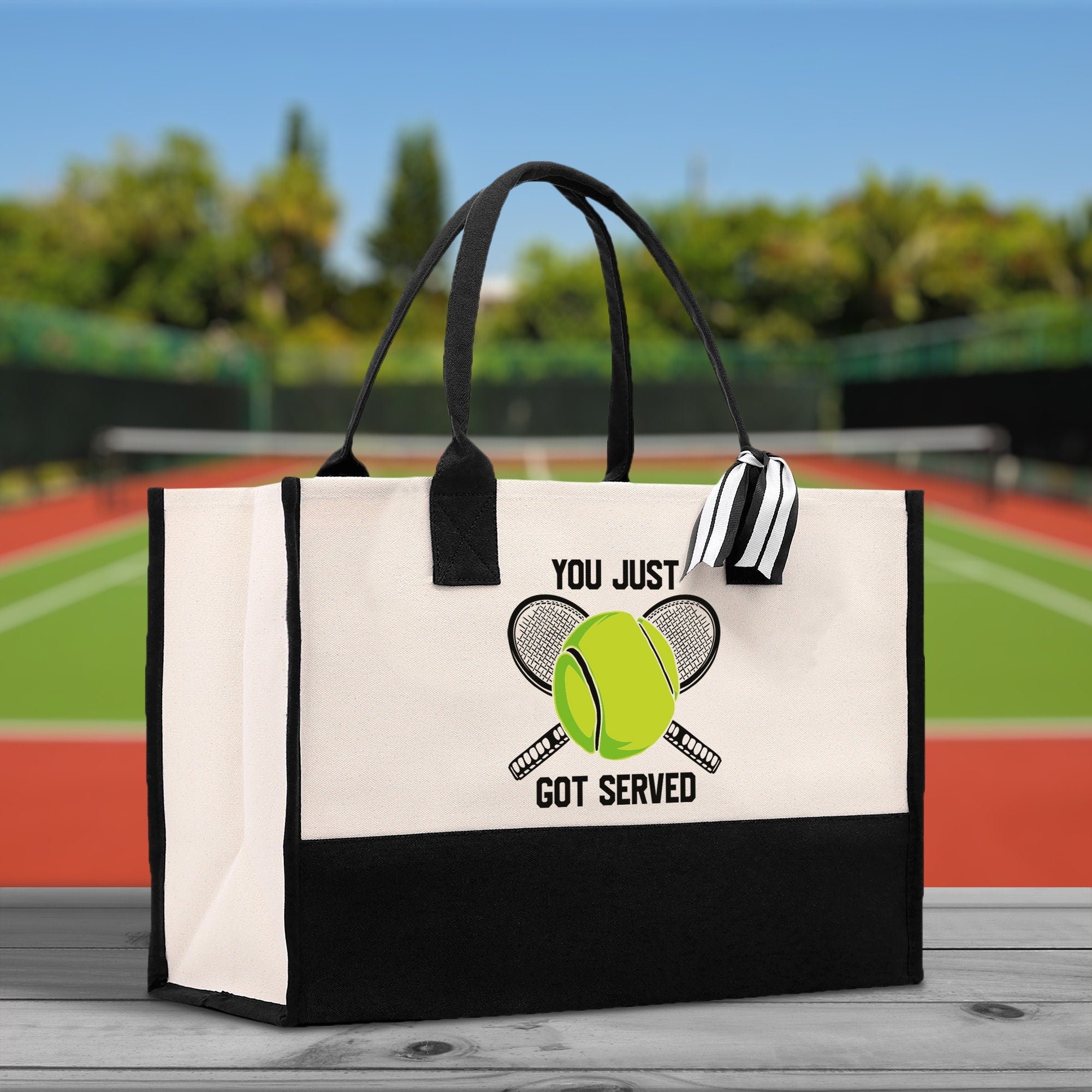 You Just Got Served Tennis Cotton Canvas Tote Bag Gift for Tennis Lover Bag Tennis Coach Gift Bag - Aaria Tees Aaria Tees
