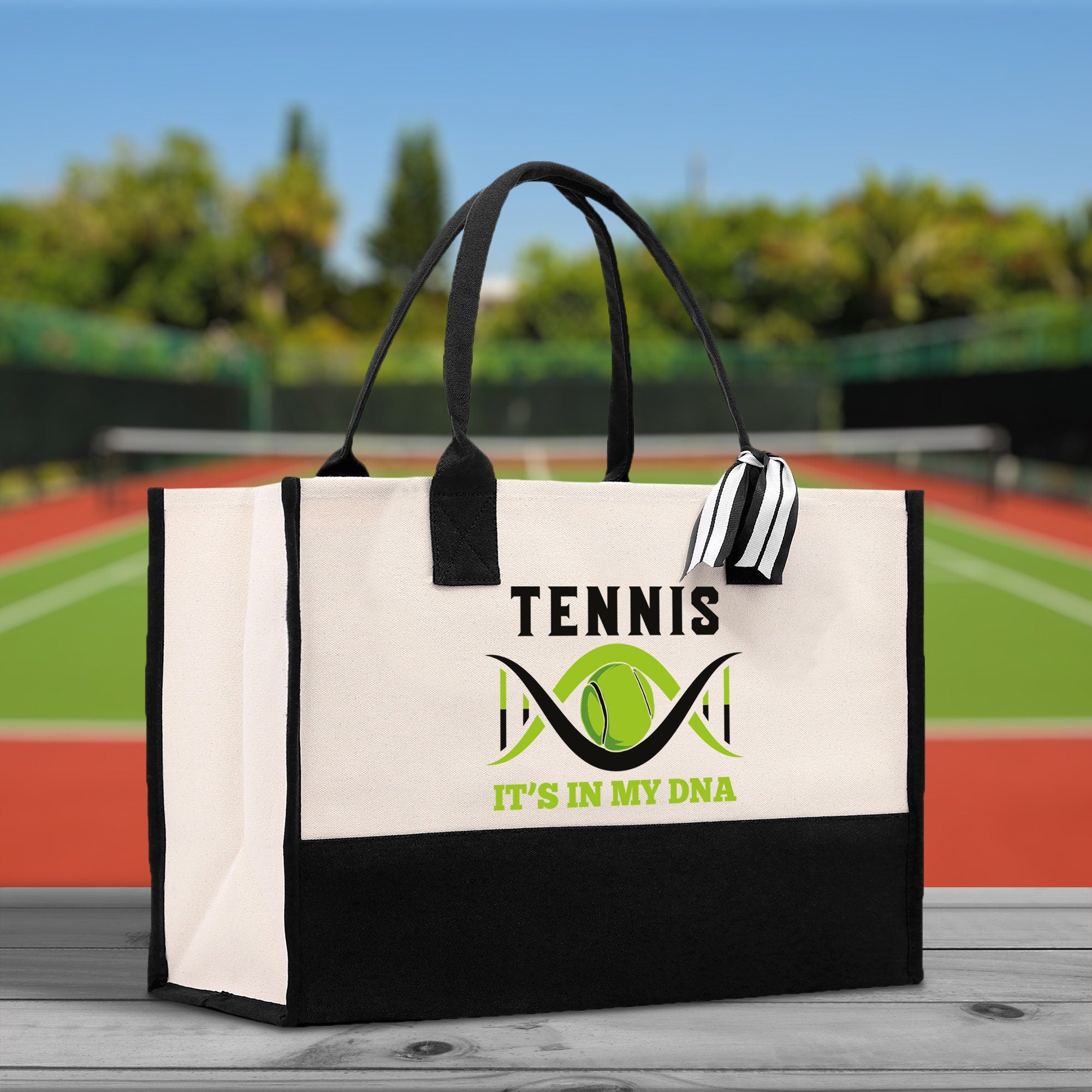 Tennis It's In My DNA Cotton Canvas Tote Bag Gift for Tennis Lover Bag Tennis Coach Gift Bag - Aaria Tees Aaria Tees