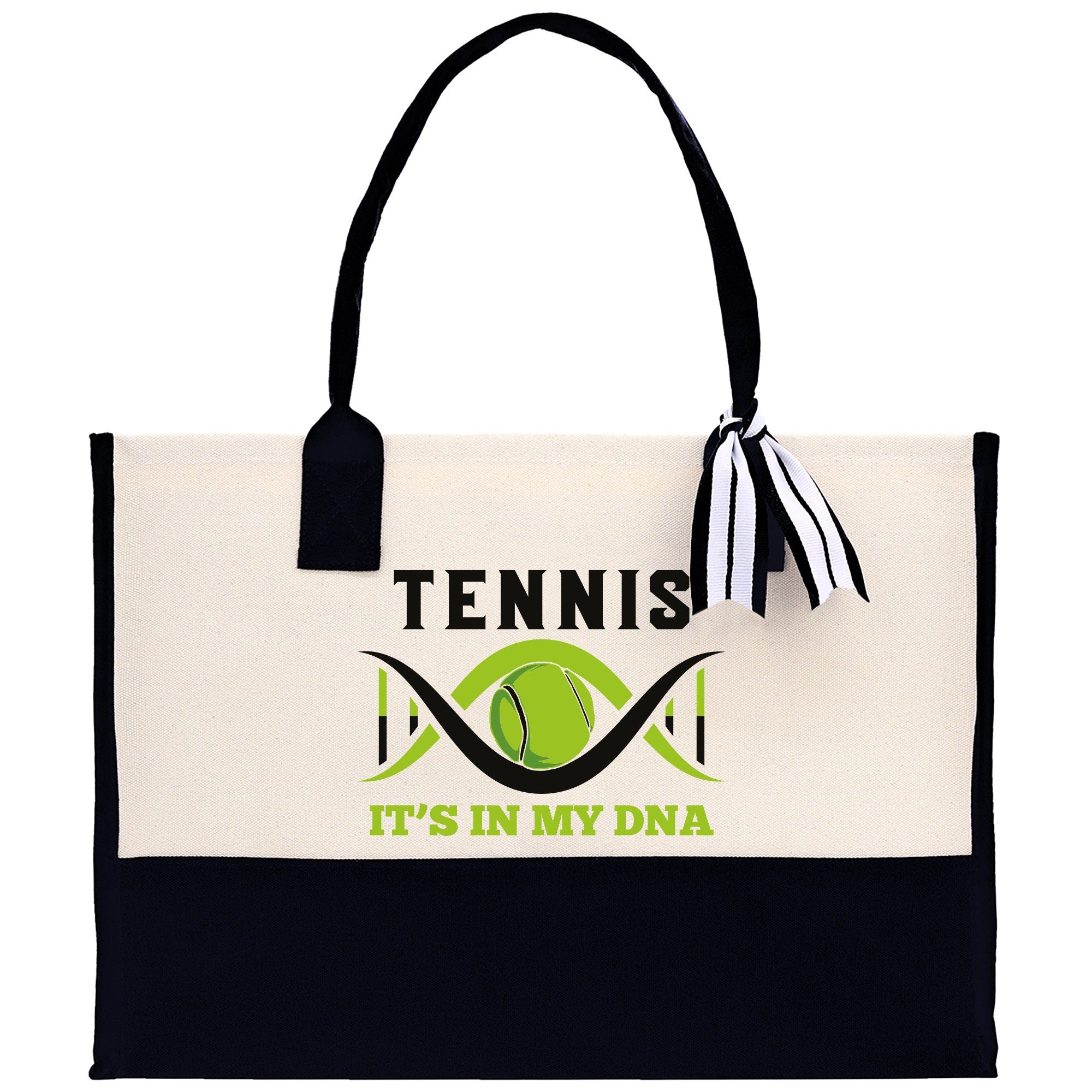 Tennis It's In My DNA Cotton Canvas Tote Bag Gift for Tennis Lover Bag Tennis Coach Gift Bag - Aaria Tees Aaria Tees
