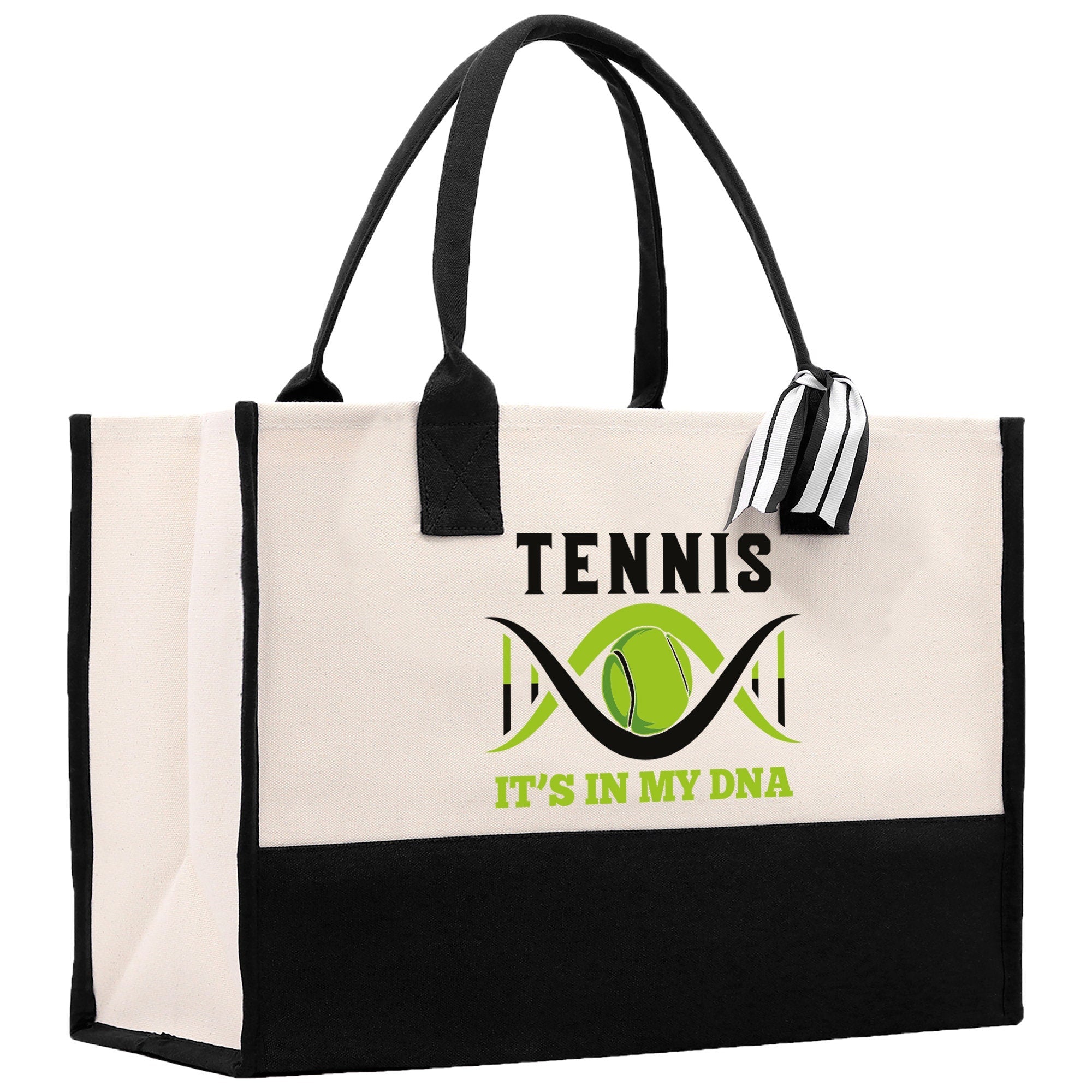 Tennis It's In My DNA Cotton Canvas Tote Bag Gift for Tennis Lover Bag Tennis Coach Gift Bag - Aaria Tees Aaria Tees